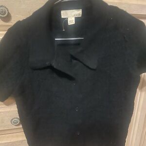 Ladies Classic Black sweater size large Textured Button Down Shirt